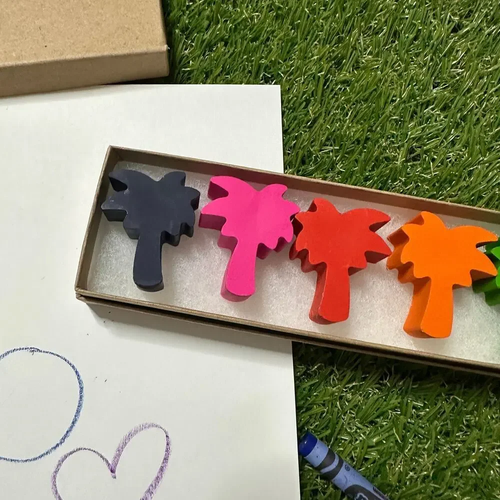 2/$30 Palm Tree Crayons (6), Kids Boys Girls, Tropical Hawaiian Beach B-day Gift